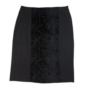 Van Huesen, black pencil skirt women’s size 8 -velvet texture Front Office Skirt